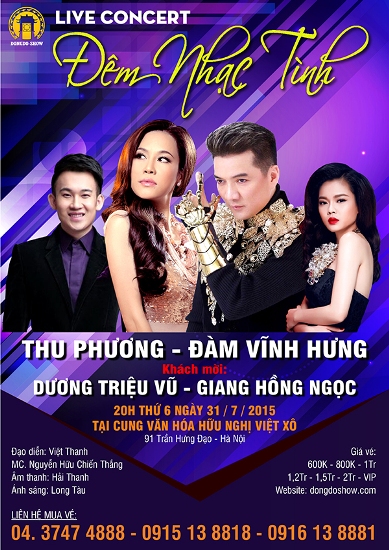 Đàm Vĩnh Hưng, Thu Phương hội ngộ trong "Đêm nhạc tình" ảnh 1